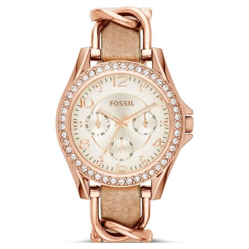 Rose gold fossil watch